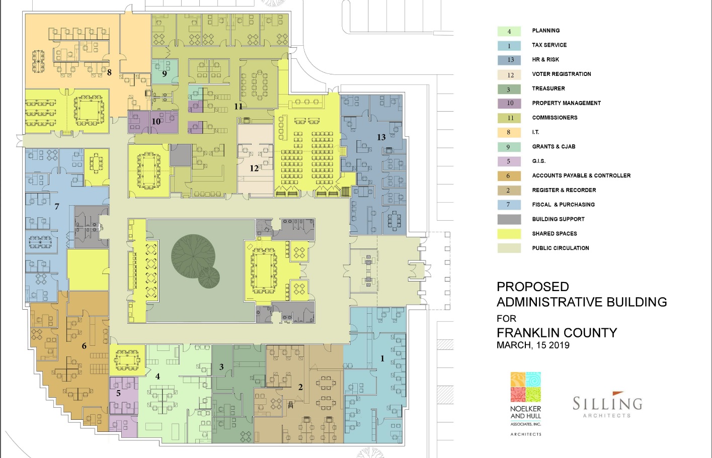 Floor plans for the future Franklin County Administration Building.