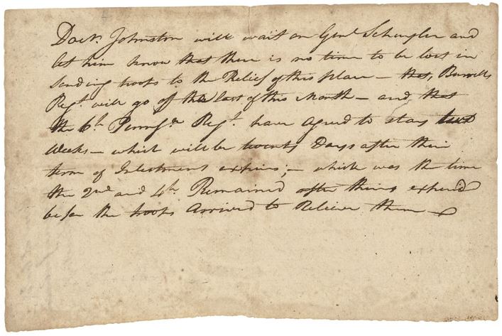 Letter from Anthony Wayne detailing orders to Johnston.