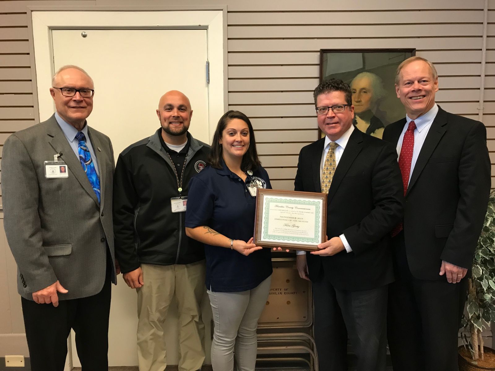Shown above (left to right): Commissioner Bob Thomas, Director of Veterans Affairs Justin Slep, Veterans Affairs Coordinator Tara Goetz, Commissioner Chairman Dave Keller, Commissioner Bob Ziobrowski