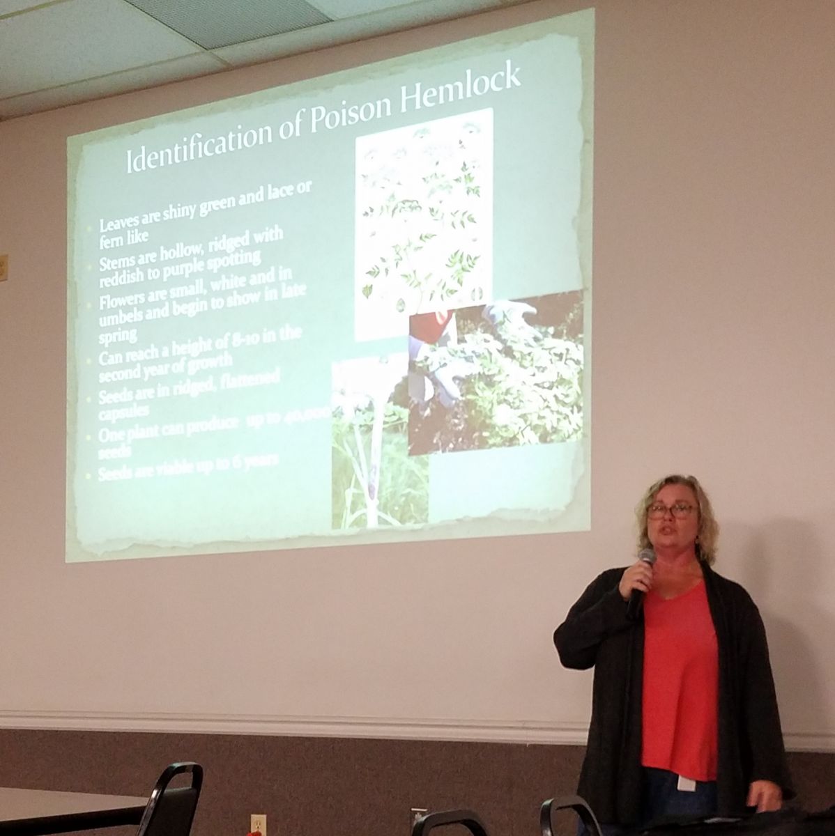 Trilby Libhart, Botany and Weed Specialist from the Pennsylvania Department of Agriculture presents on poison hemlock