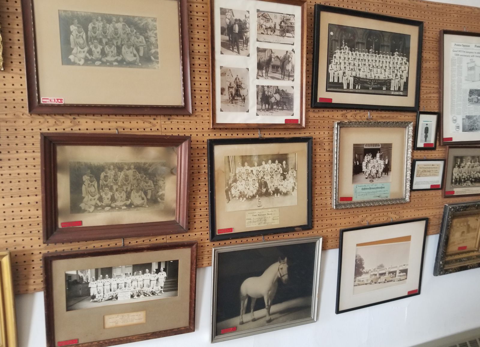 Photo display at the Chambersburg Volunteer Fireman�s Museum.