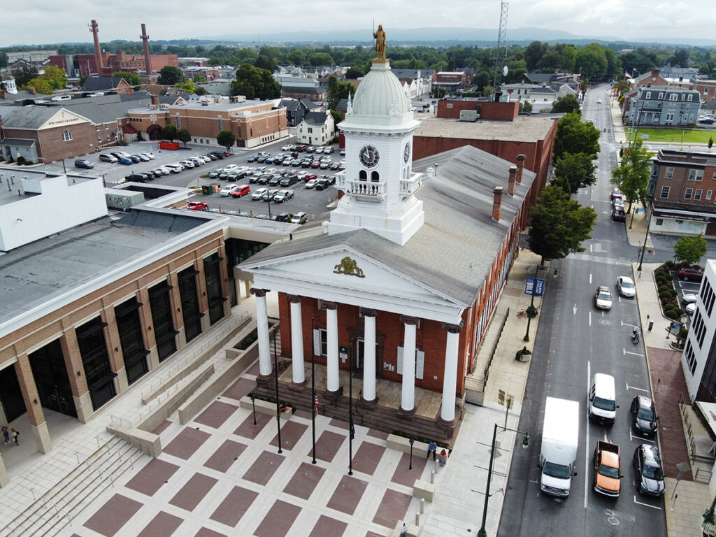 aerial of courthouse