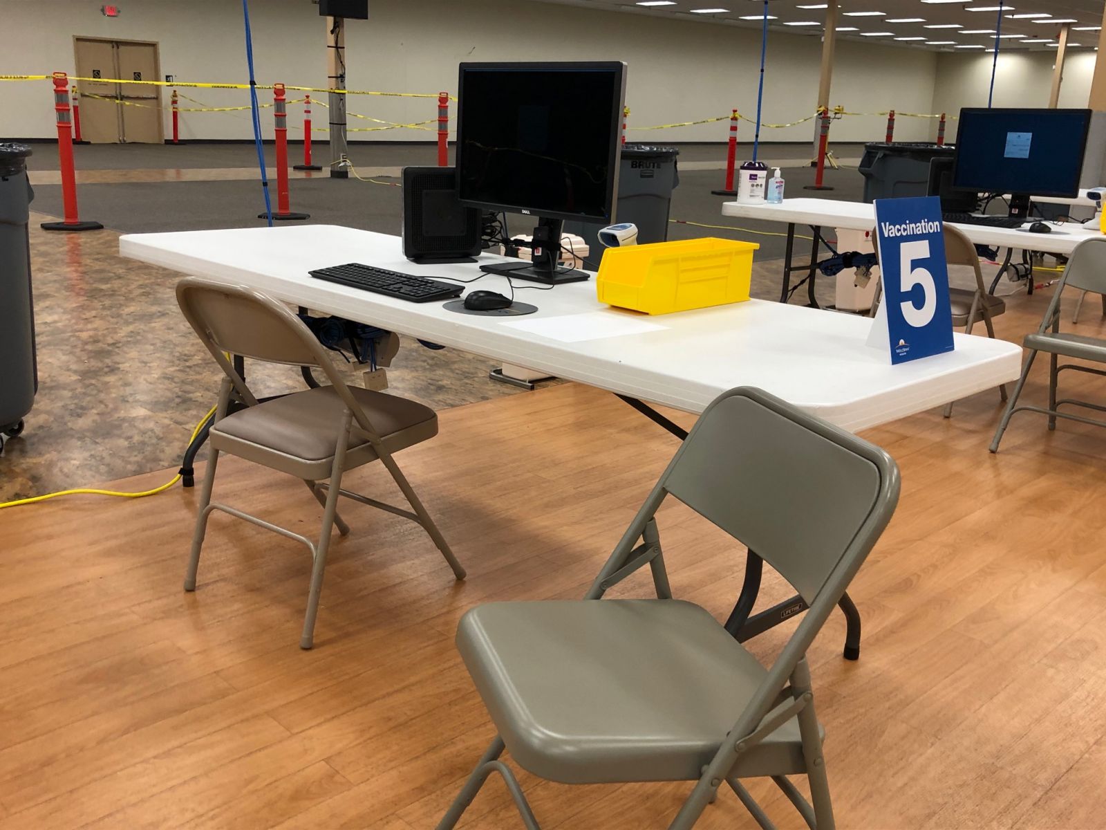 One of eight clinical vaccination stations at the Franklin County Community Vaccination Clinic.