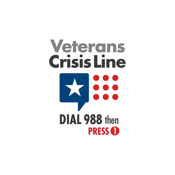 vet crisis line logo dial 988 press 1